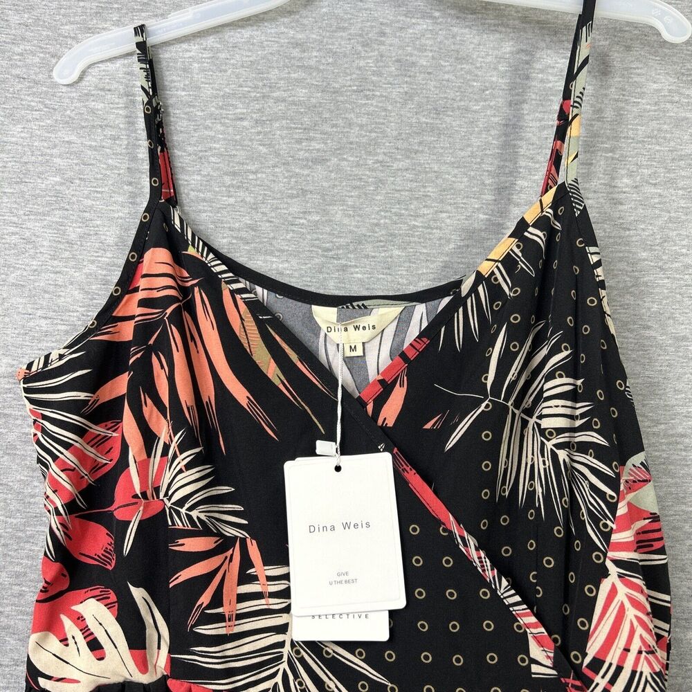 BNWT /Dina Weis /Floral Print Dresses /Sexy V Neck / Adj-Straps / Medium - Picture 3 of 9